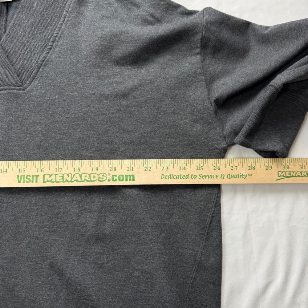 Athleta Clarity Luxe V-Neck Sweatshirt Charcoal Grey Oversized Pullover 1X Soft - Picture 3 of 7
